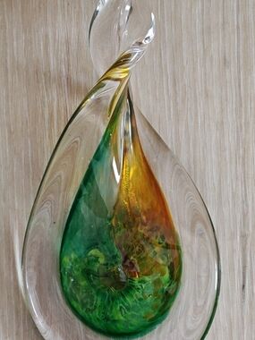 Luke Adam’s Artist Signed Art Glass Spiral Suncatcher Ornament Icicle